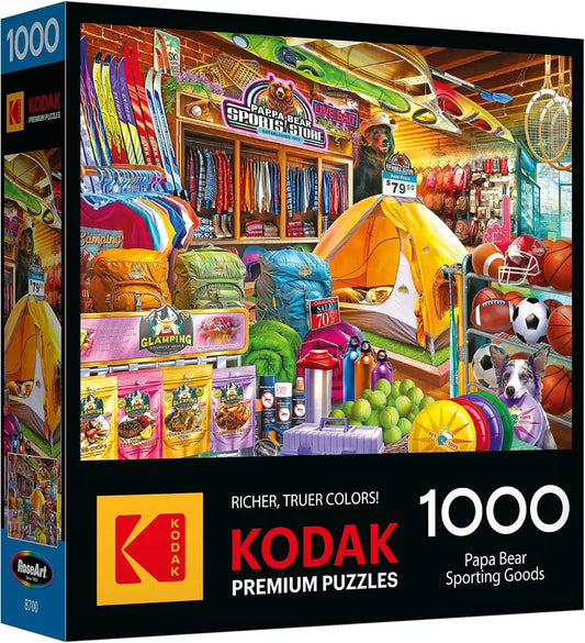 RoseArt Kodak Premium Papa Bear Sporting Goods 1000 Piece Jigsaw Puzzle