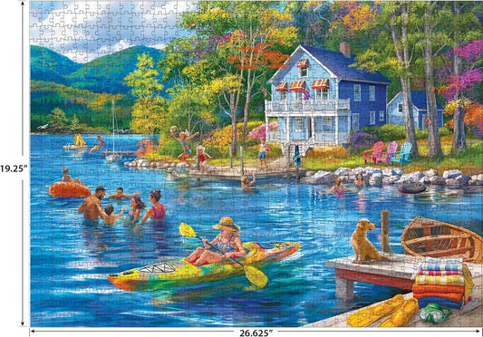 Roseart - Kodak Premium - Lake Swimming - 1000 Piece Jigsaw Puzzle for Adults