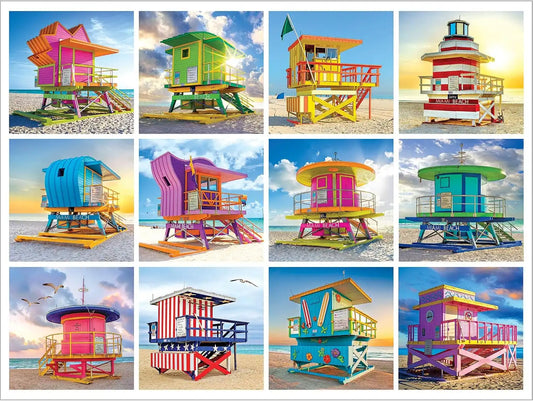 RoseArt Kodak Premium Lifeguard Huts 350 Piece Jigsaw Puzzle for Adults
