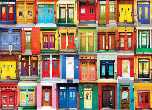 RoseArt - Kodak Premium - Colorful Montreal Doors - 1000 Piece Jigsaw Puzzle for Adults