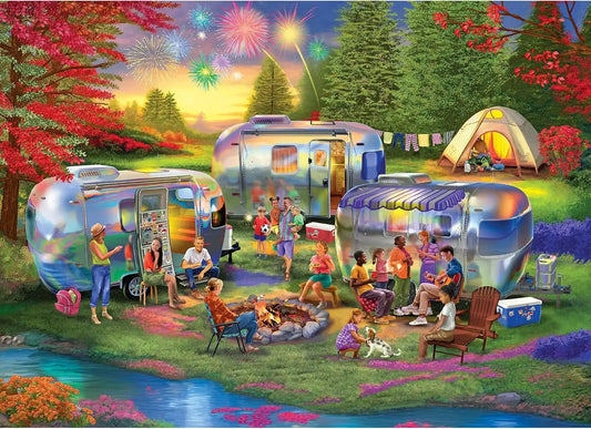 RoseArt Kodak Premium Shiny Happy Campers 1000 Piece Jigsaw Puzzle