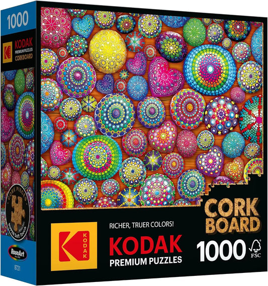 RoseArt - Kodak Premium Cork - Mandala Stones - 1000 Piece Jigsaw Puzzle for Adults