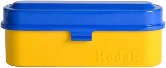 Kodak film case - for 5 rolls of 35mm films - compact, retro steel case to sort and safeguard film rolls (blue) (film is not Included)