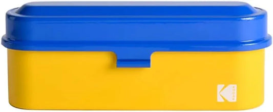Kodak film case - for 5 rolls of 35mm films - compact, retro steel case to sort and safeguard film rolls (blue) (film is not Included)