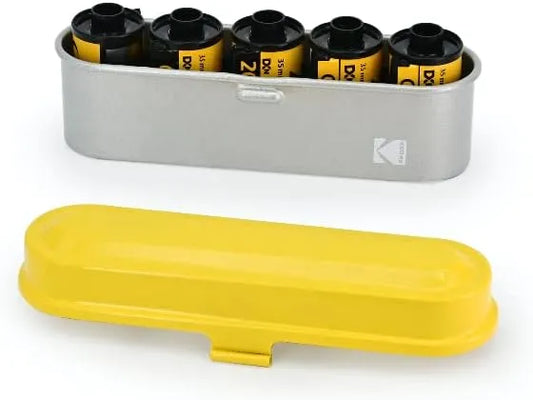 KODAK Film Case - for 5 Rolls of 35mm Films - Compact, Retro Steel Case to Sort and Safeguard Film Rolls (Blue) (Film is not Included)