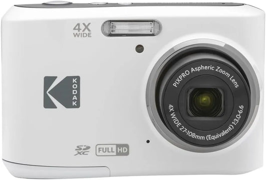 KODAK PIXPRO FZ45 16MP Compact Digital Camera, 4X Optical Zoom, AA, White