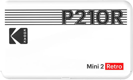KODAK Mini 2 Retro 2x3 Portable Photo Printer, 4PASS, 38 Sheets, White