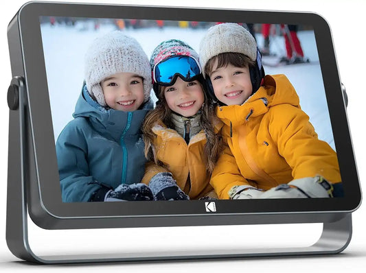 KODAK 10.1 Inch Digital Picture Frame, 64GB Storage, 4000mAh Rechargeable Battery, FHD 1920x1200 Touch Screen with Auto-Brightness, G+G, 360° Rotatable Stand, WiFi 6 Enabled for Photo Sharing