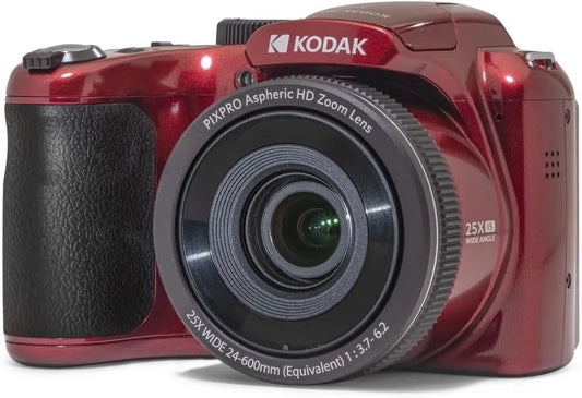 KODAK PIXPRO AZ255 16MP Digital Camera, 25x Optical Zoom, AA, OIS, Red