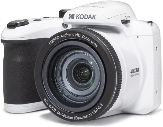 KODAK PIXPRO AZ405 20MP Digital Camera, 40x Optical Zoom, AA, OIS, White