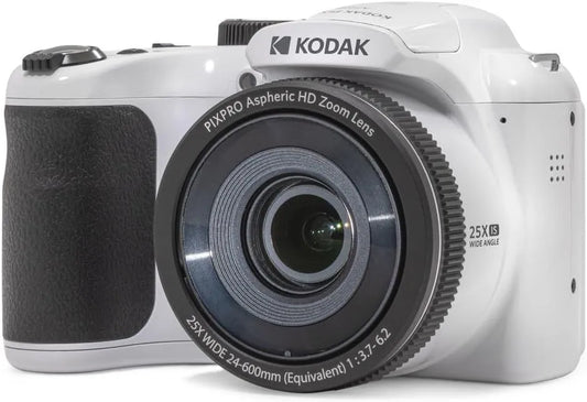 KODAK PIXPRO AZ255 16MP Digital Camera, 25x Optical Zoom, AA, OIS, White