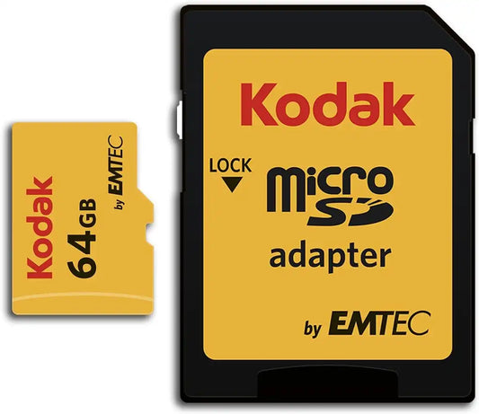Kodak 64GB UHS-I U3 V30 A1 MicroSDXC Card with Adapter - Up to 95MB/s Read Speed - Up to 85MB/s Write Speed - Additional Storage for Multimedia Devices