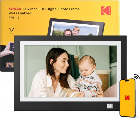 KODAK WiFi Digital Picture Frame, 11.6 Inch 1366 * 768 HD IPS Touchscreen Digital Photo Frame with 32GB Storage, Easy Setup to Share Photos or Videos, The Best Gift for Family and Friends