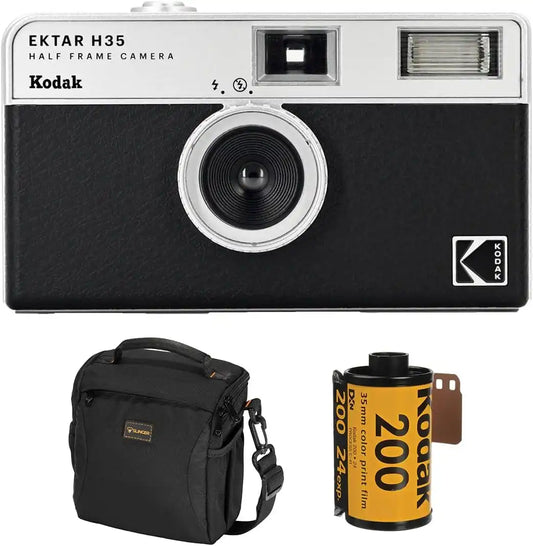 Kodak EKTAR H35 Half Frame Film Camera, Black with Start Shooting Kit