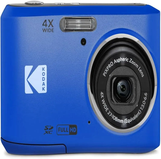 KODAK PIXPRO FZ45 16MP Compact Digital Camera, 4X Optical Zoom, AA, Blue