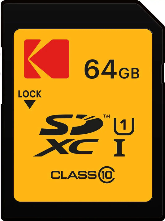 KODAK 64GB 10-Pack SDXC Card, UHS-I U1 V10 Premium, up to 85MB/s Read Speed, for Full HD Video and High-Resolution Pictures, Compatible with SDXC Standard (10-Pack)