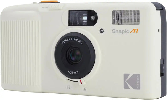 KODAK Snapic A1 35mm Film Camera 35mm, Reusable, 2-Zone Focus, Lightweight, Compact (Ivory White) Bundle with Kodak Ultramax 400/24EXP 35mm Roll Film