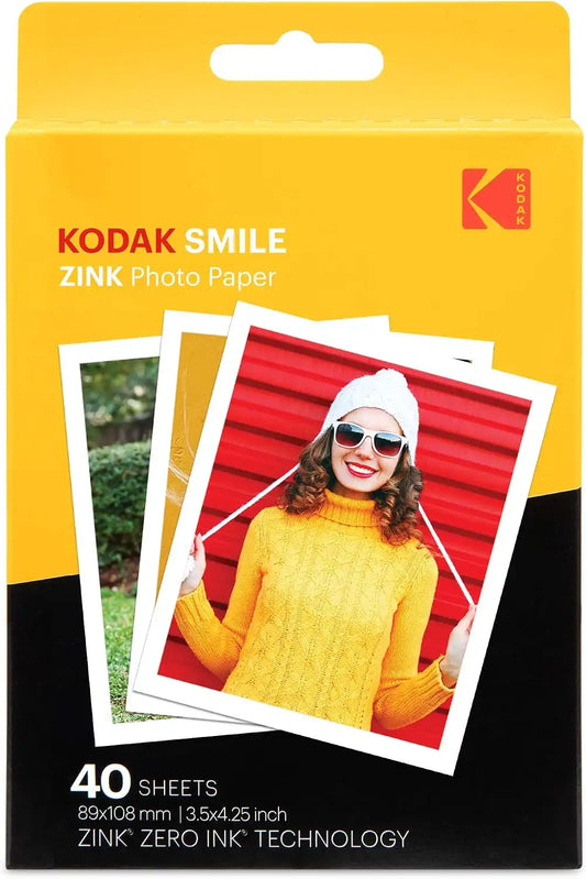 Zink Kodak 3x4 Premium Zink Photo Paper (40 Pack) Accessory Kit with Photo Album, Case, Stickers, Markers
