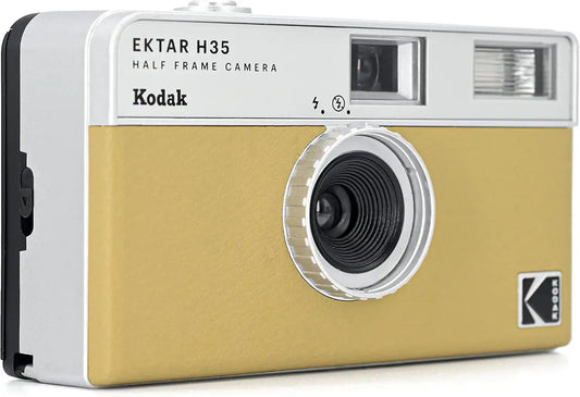 Kodak EKTAR H35 Half Frame Film Camera, 35mm, Reusable, Focus-Free, Lightweight, Easy-to-Use (Sand) (Film & AAA Battery are not Included)