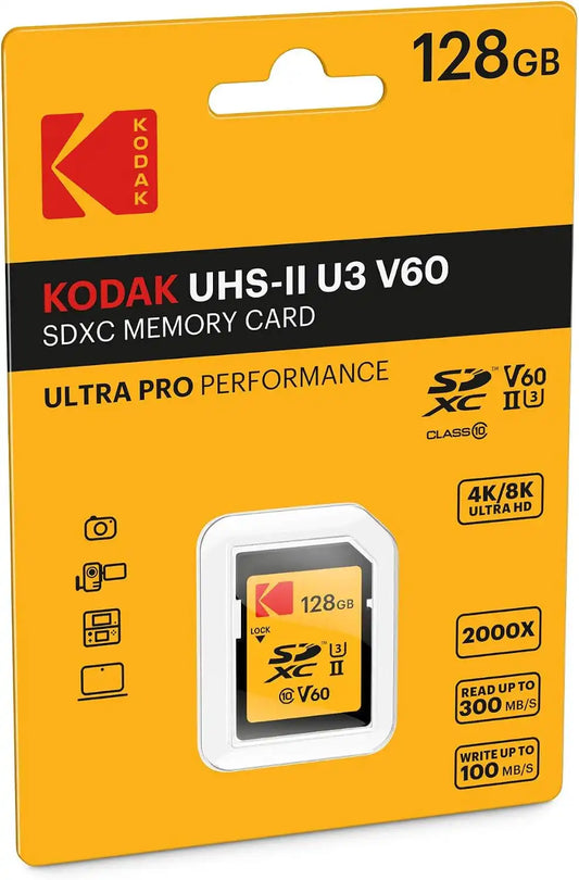 Kodak 128GB UHS-II U3 V60 Ultra Pro SDXC Memory Card