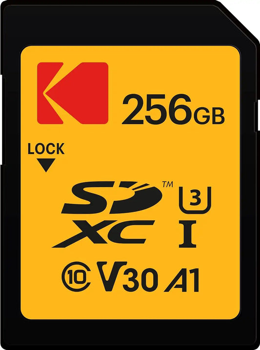 Kodak SDXC Card 256GB UHS-I U3 V30 Ultra - Up to 95MB/s Max Read Speed - Write Speed 85MB/s Max - Storage of 4K Ultra HD Videos and HD Photos - Full-Size SD Card