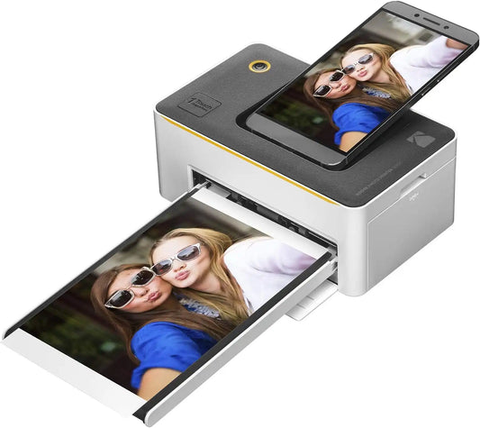 KODAK Dock Premium 4x6” Portable Instant Photo Printer (2022 Edition) Bundled with 120 Sheets | Full Color Photos, 4Pass & Lamination Process | Compatible with iOS, Android, and Bluetooth Devices