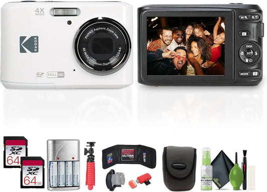 Kodak PIXPRO FZ45 Digital Camera + Case (White) Bundle