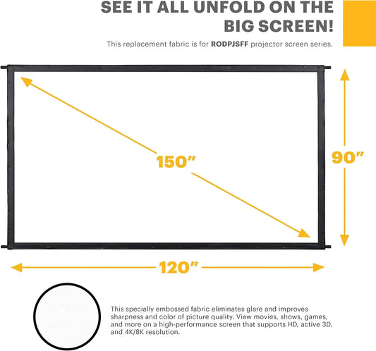 KODAK Outdoor Projector Screen 150-Inch, Fast Fold, White
