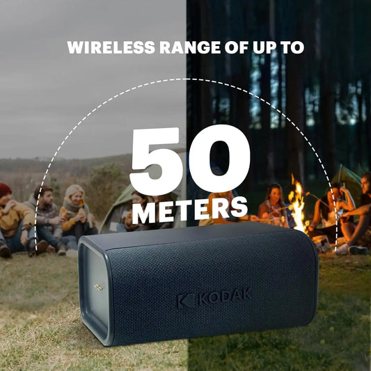 KODAK SOUNDBRIX Plus 2 in 1 Splittable Magnetic Dual Portable Wireless Bluetooth Speaker Stackable Mono-to-Stereo Sound 8H Playtime IPX4 Splash Resistant Soundbar for Home Outdoor Travel Grooving Gray