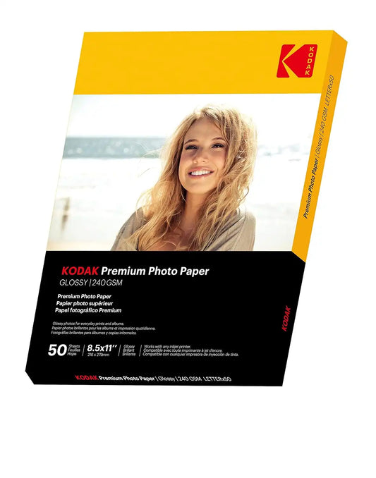 Kodak photo paper 8.5 x 11 glossy, 50 counts 66 lb - 240 g/m (3510-164)