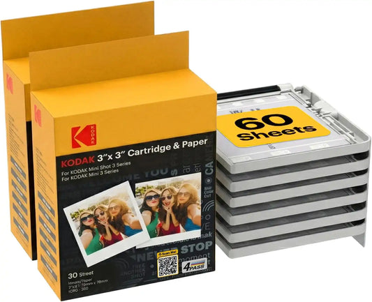 KODAK 4PASS 3x3” Cartridge Refill, 60 Sheets, Mini 3 & Mini Shot 3