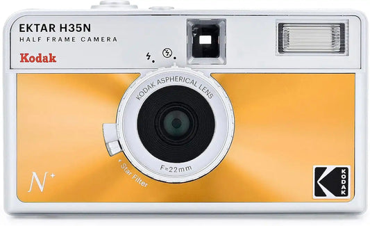 Kodak EKTAR H35N Half Frame Film Camera, 35mm, Reusable, Focus-Free, Bulb Function, Built-in Star Filter, Coated Improved Lens (Film & AAA Battery are not Included) (Glazed Orange)