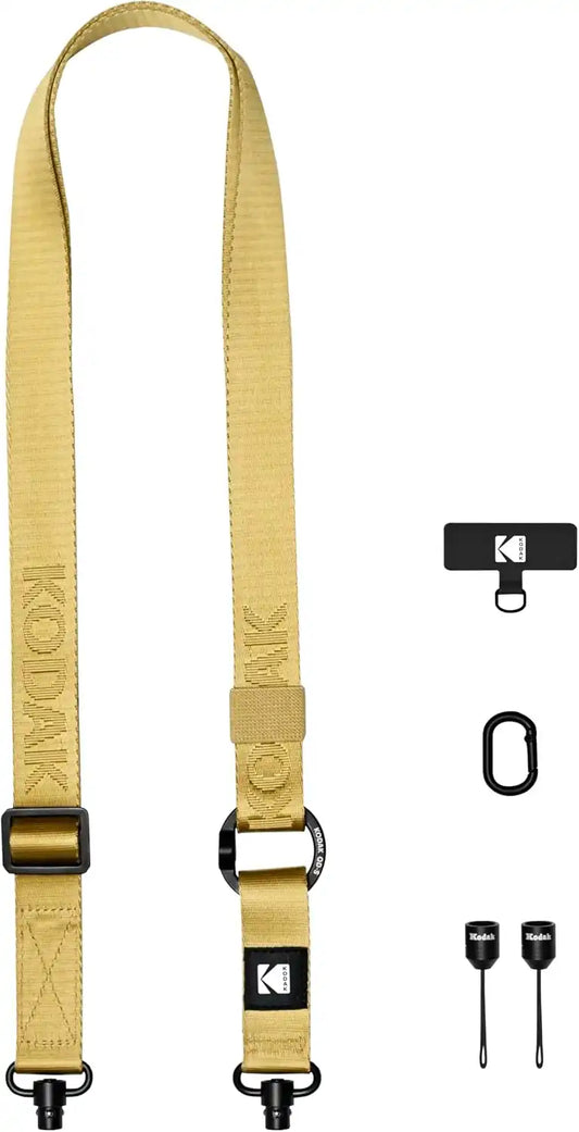 KODAK Multi-Purpose Camera Strap (Khaki) - Quick-Detach System, Lightweight, Durable Metal Swivels, Multiple Usages, SLR Cameras, Compact Cameras, Smart Phones