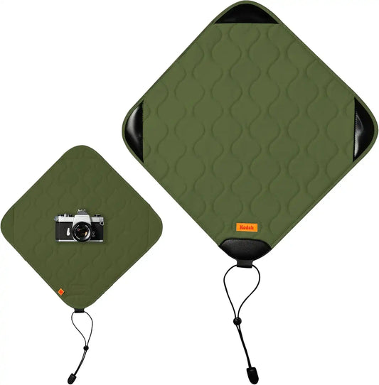 KODAK Camera Wrap Size L 38.5x38.5cm - Water-Resistant, Anti-Scratching and Dust-Free Protective Cloth for SLR Camera, Tele Lens (Olive) [ONE item]