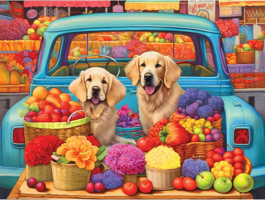 RoseArt - Kodak Premium - Pickup Pups- 350 Piece Jigsaw Puzzle for Adults