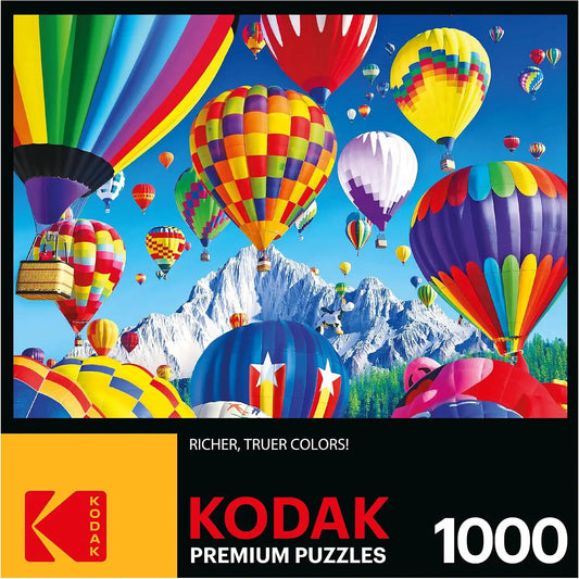 RoseArt - Kodak Premium - Balloons Over a Mountain - 1000 Piece Jigsaw Puzzle for Adults