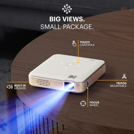 KODAK Portable Mini Projector with Screen, Luma 150 Kit Type 4, White