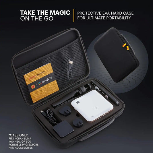 Kodak Protective Hard Case for Luma 400/450/500 Portable Projectors, EVA Travel Carrying Case with Compartments for Accessories