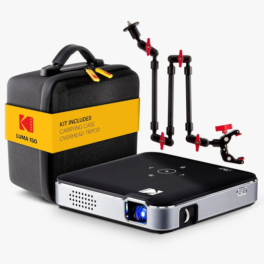 KODAK Luma 150 Kit 2 Mini Projector, Portable Projector, 120" Screen, Black