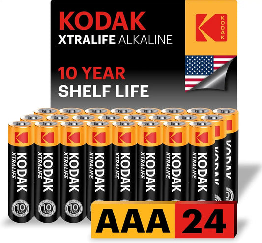 KODAK AAA Alkaline Batteries (24 Pack) Triple A Battery, LR03, 1.5V