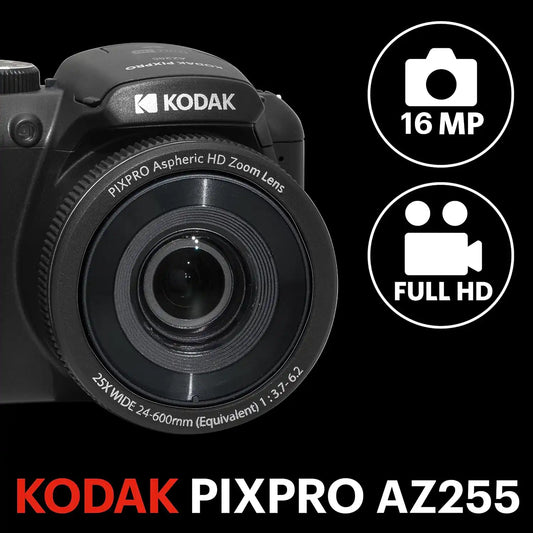 KODAK PIXPRO AZ255 16MP Digital Camera, 25x Optical Zoom, AA, OIS, Black