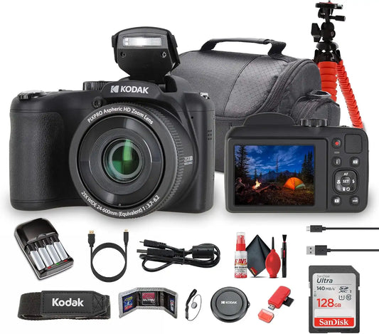 Kodak PIXPRO AZ255 Digital Camera (AZ255BK) + Case Bundle