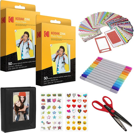 Kodak 2x3ʺ Premium Zink Paper 100 Pack Scrapbook Bundle