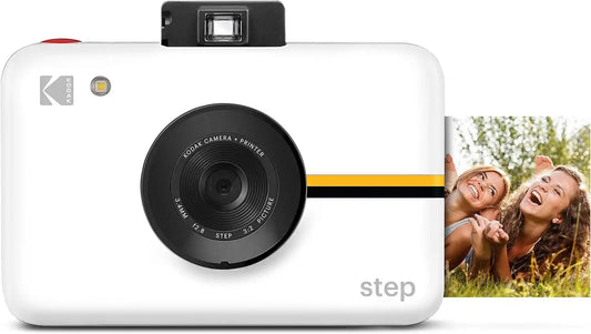 Kodak Step Camera Instant Camera with 10MP Image Sensor, Zink Zero Ink Technology, Classic Viewfinder, Selfie Mode, Auto Timer, Built-in Flash & 6 Picture Modes | White.