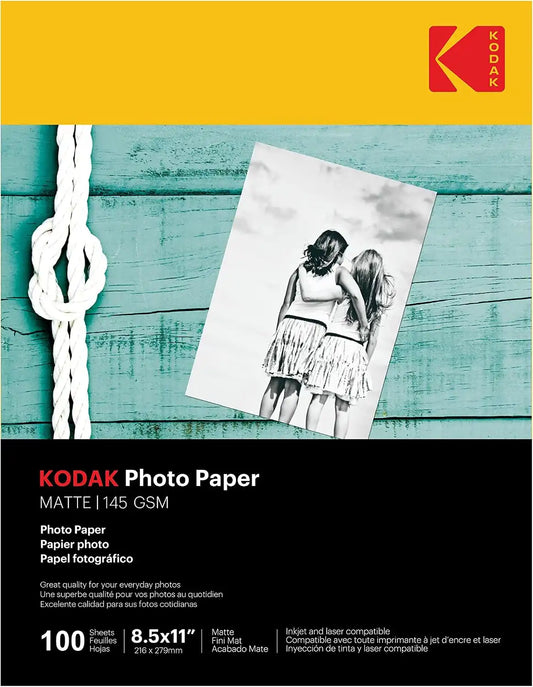 Kodak photo paper 8.5 x 11 matte, 100 count 39 lb - 145 g/m (41164-8318164)