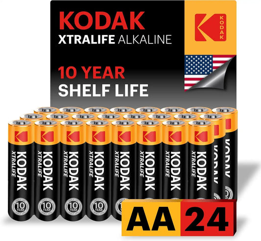 KODAK AA Alkaline Batteries (24 Pack) Double A Battery, LR6, 1.5V