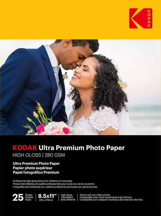 Kodak Ultra Premium photo paper 8.5 x 11 glossy, 25 count 74lb - 280 gsm (41177-9891173)