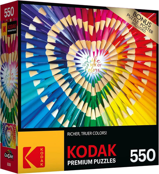 RoseArt - Kodak Premium - Life is a Box of Colors - 550 Piece Jigsaw Puzzle for Adults