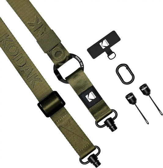 KODAK Multi-Purpose Camera Strap (Olive) - Quick-Detach System, Lightweight, Durable Metal Swivels, Multiple Usages, SLR Cameras, Compact Cameras, Smart Phones