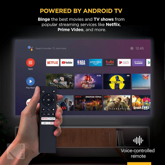 KODAK FLIK HD9 Mini Projector, Smart Projector, Android TV 10, Black